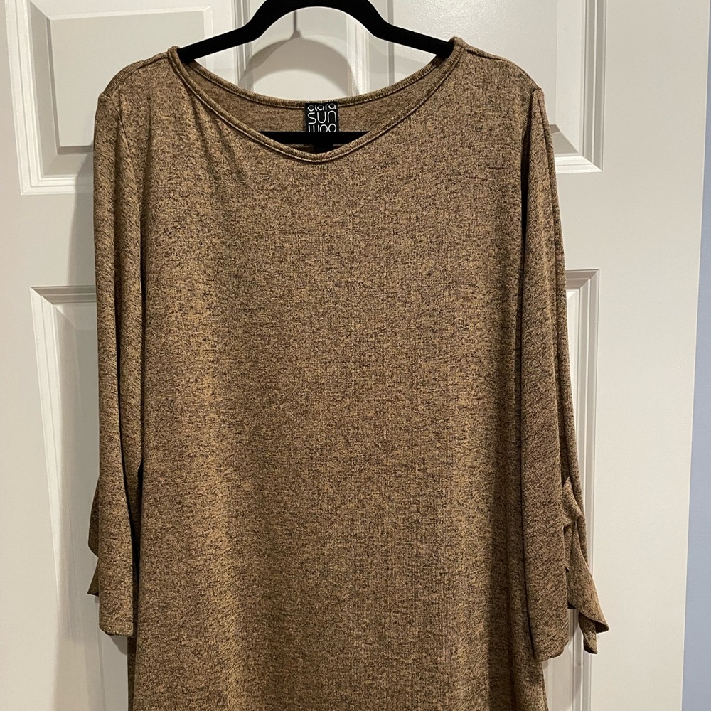 Clara Sun Woo 3/4 Slanted Tunic with Slit, Size 1X